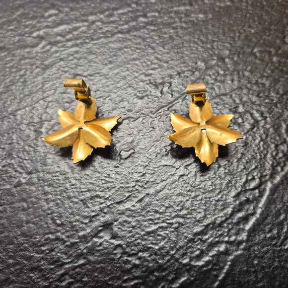 VTG Toledo Damascene Clip-On Earrings w/Faux Pearls, Silver and Black on Gold - Picture 4 of 4